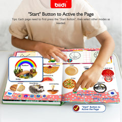 Biidi button-press sound pages encourage hands-on learning and focus.