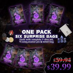 BiiSaa seven-dice set emphasizes varied outcomes for quick game setup