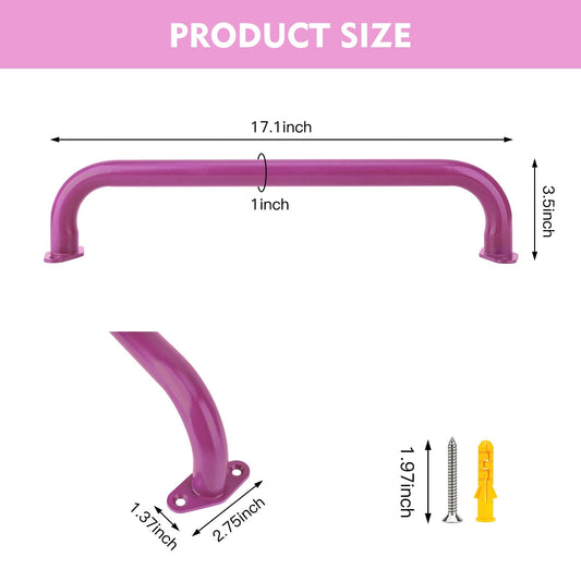 BiJun pink 17-inch metal playground handles mounted on wall for stable ceiling setup.