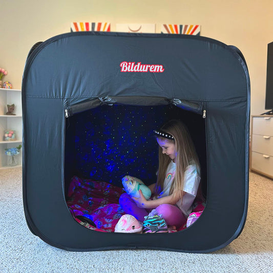 Bildurem sensory tent setup creates a calm space for focused play
