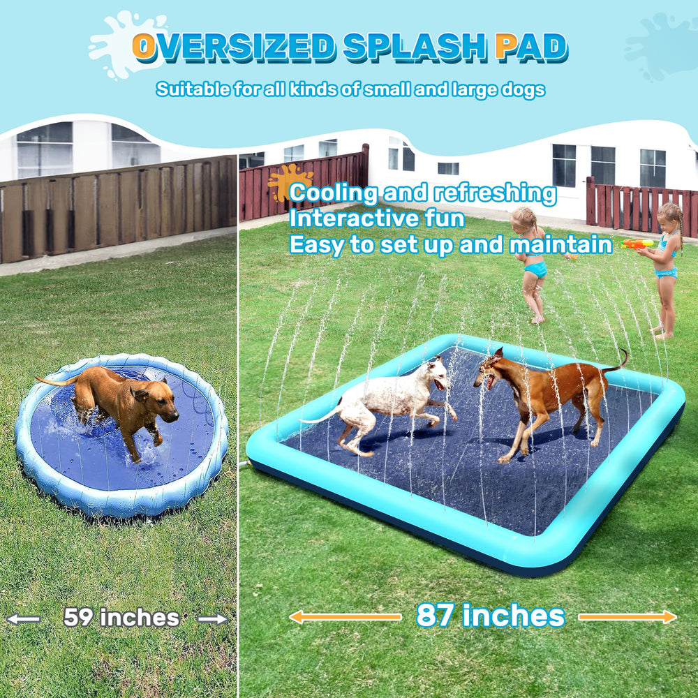 Bilibara dog sprinkler shallow pool offers gentle splash fun for pets