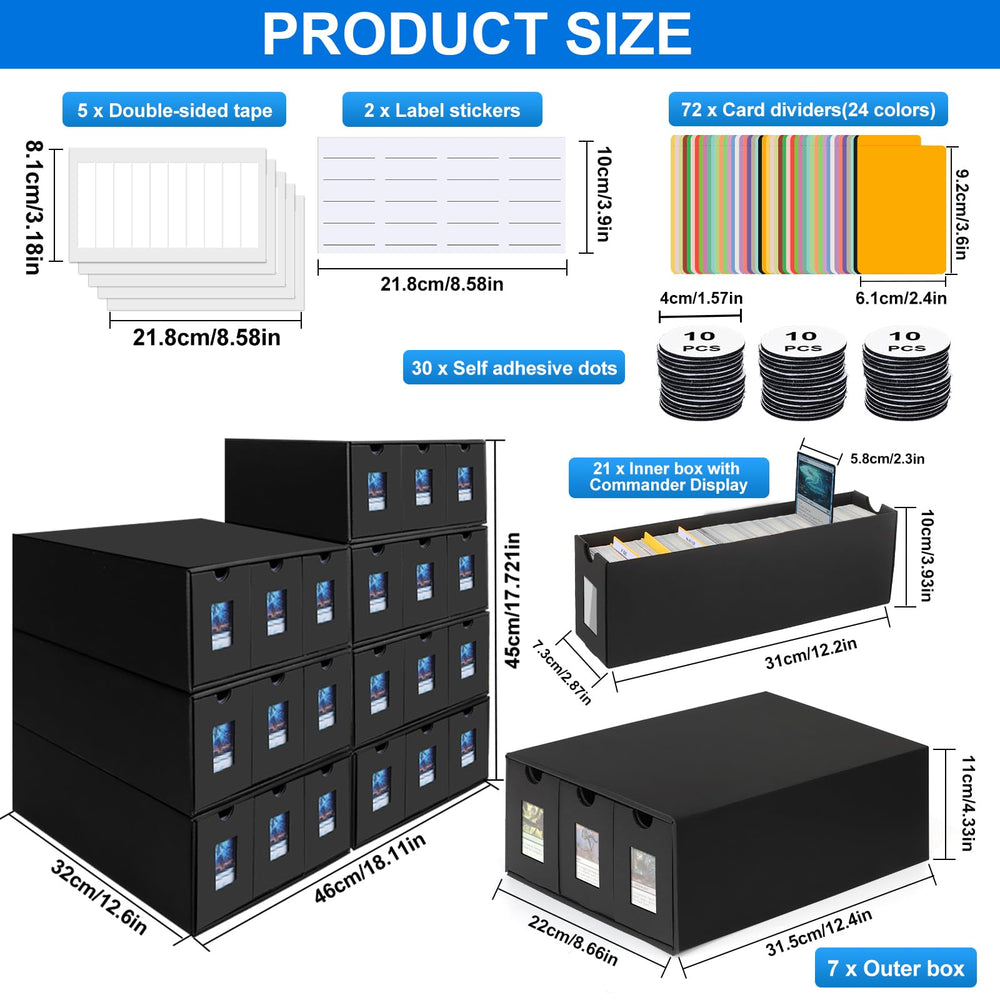 BILIPLE 21 card boxes and 60 dividers organized for efficient collection management.