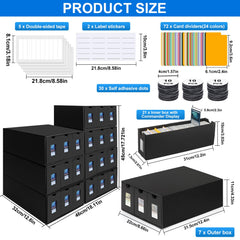 BILIPLE 21 card boxes and 60 dividers organized for efficient collection management.