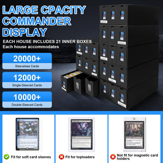 BILIPLE commander-display setup highlights quick identification of card sets.