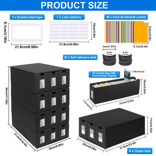 BILIPLE large capacity card box illustrating ample space for sleeved cards