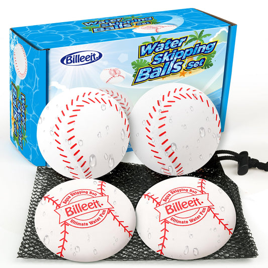 Billeeit water skipping ball in baseball theme skims across water for active play