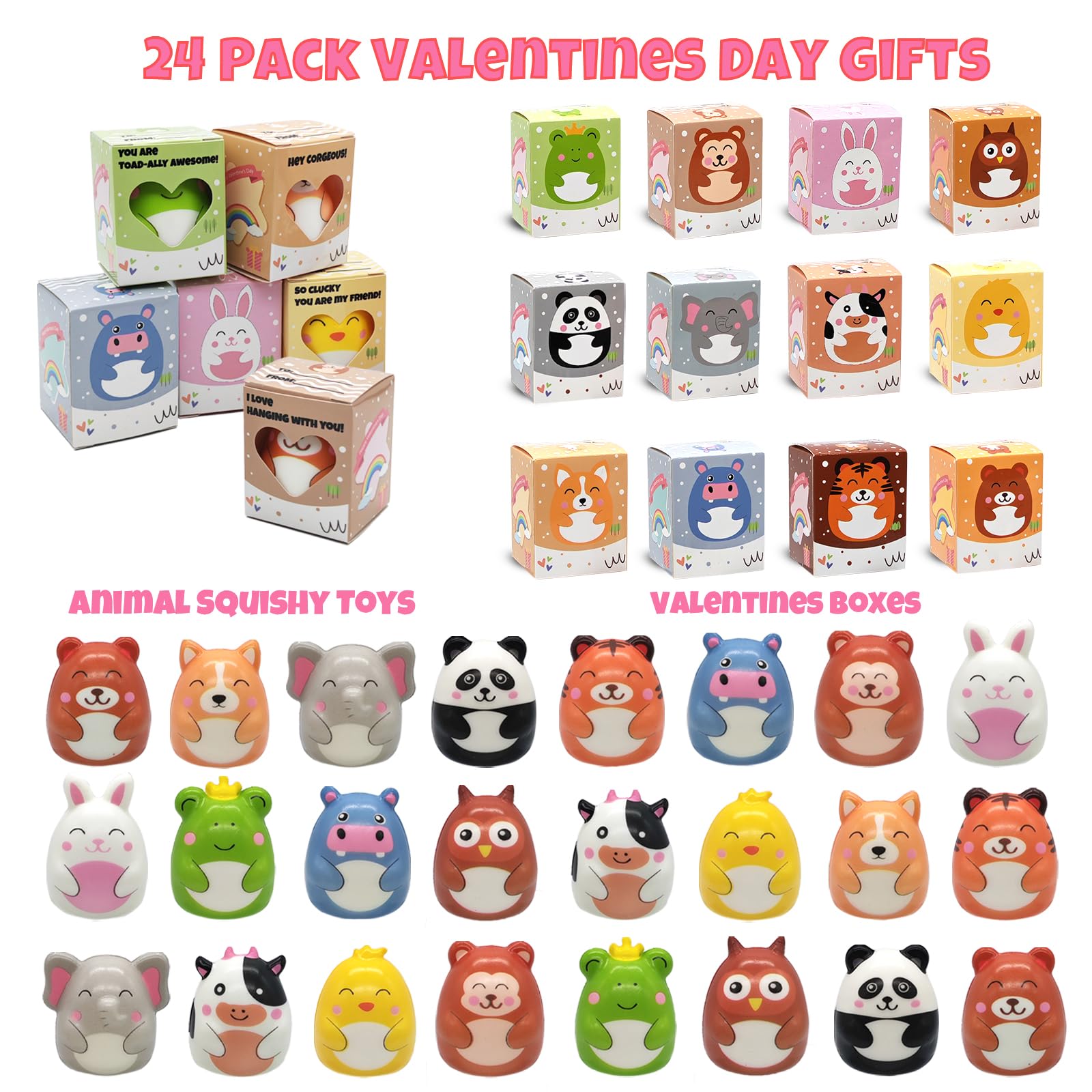 BillMOSS bunny squishy in festive box ideal Valentine treat for kids