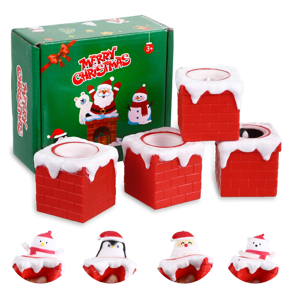 BILLMOSS chimney squishy Santa head pop-up toy for festive playtime and party favors