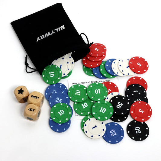 Bilywey 50 colorful poker chips for lively party play