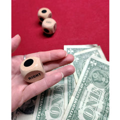 Bilywey beech wood dice showing Left, Center, Right, and Dot for fast-paced gameplay
