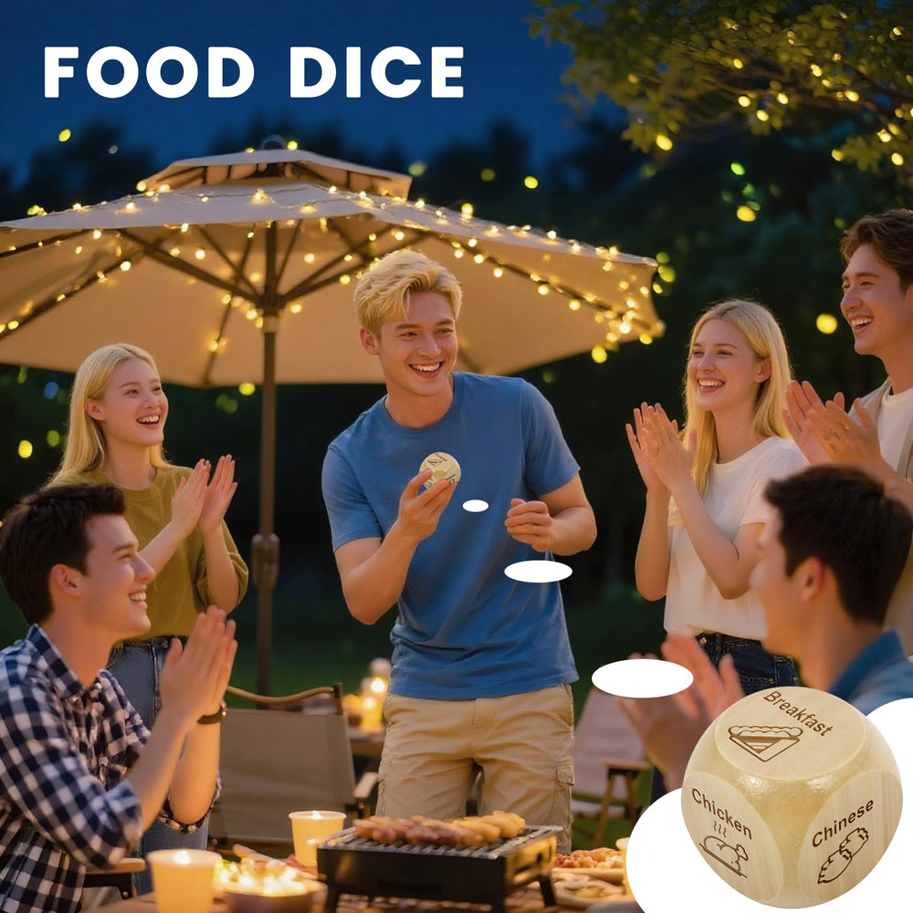 Bilywey wood dice feature Chinese option for playful dining ideas