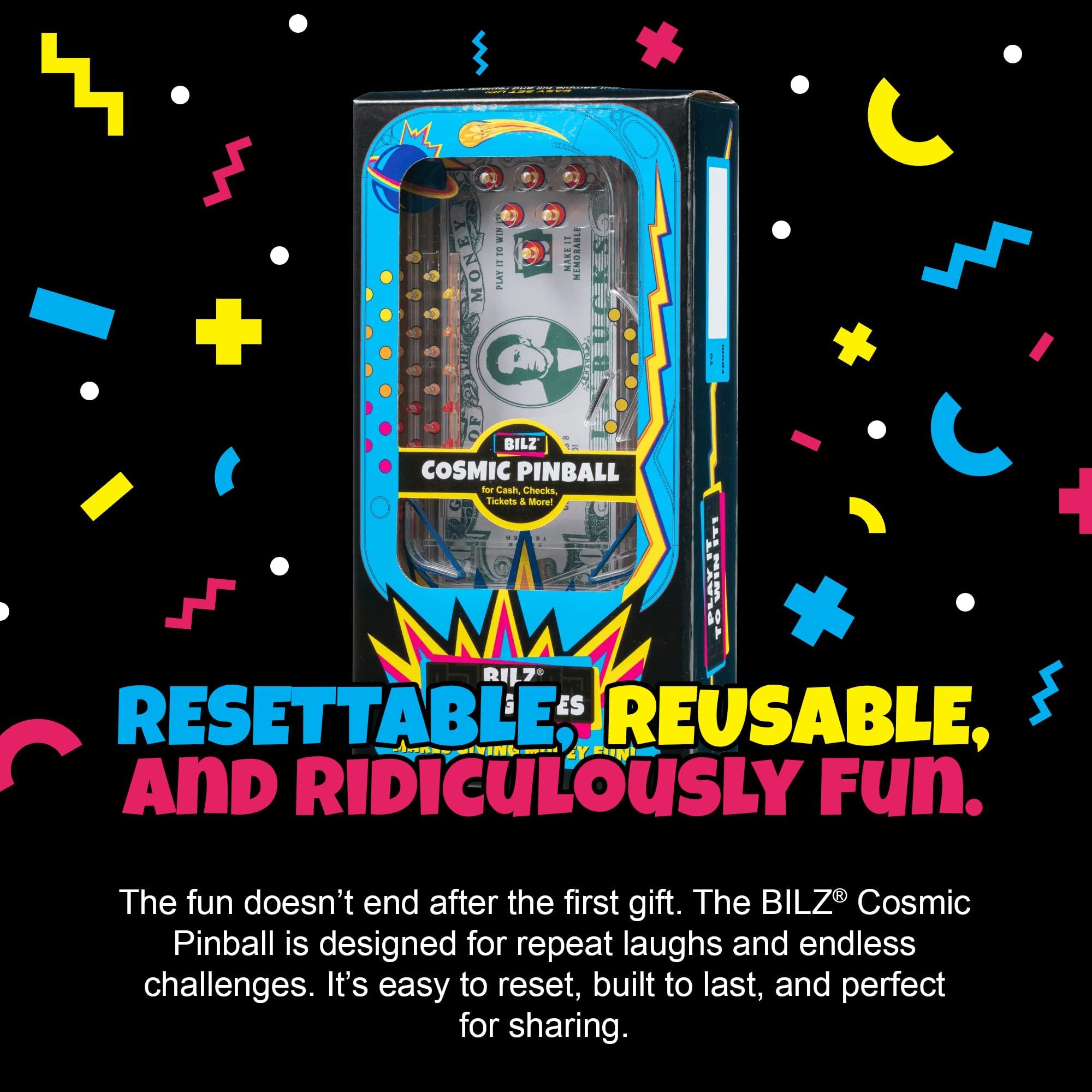 Bilz Cosmic Pinball reusable design invites regifting and sustainable fun.