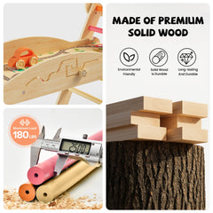 Bimomiki Pikler reinforced wood ensures stability and long-lasting use.