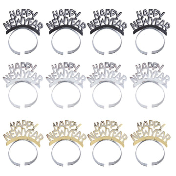 BinaryABC Happy New Year headband glitter shines for festive photos