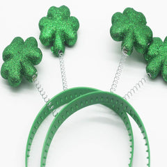 BinaryABC St Patrick's Day headband pack shows two glittering shamrocks in one set