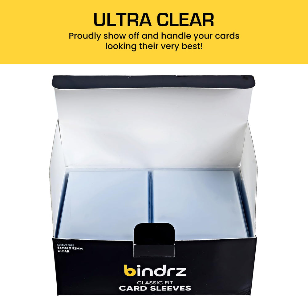 Bindrz versatile sleeves suitable for standard-size cards, game cards, and collectible sets