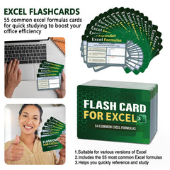 Bingbrofam Excel formulas flash cards with clear fonts for fast scanning.