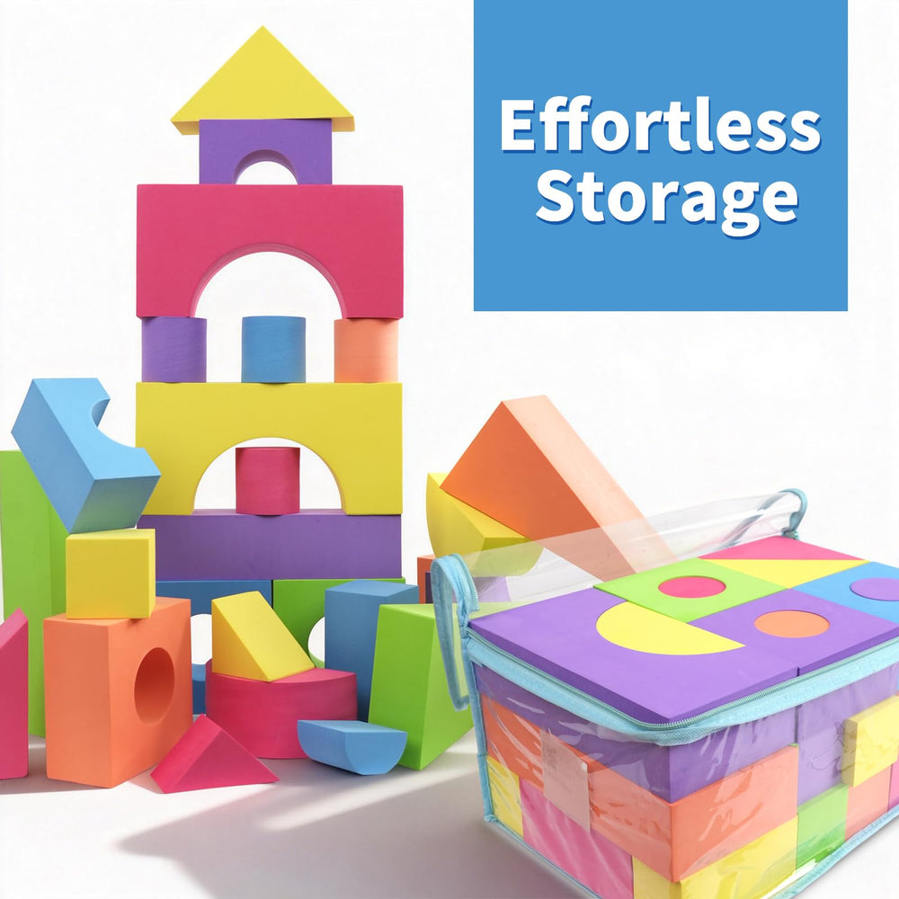 Bingyouth large-size foam blocks designed to ease stacking and reduce choking risk.