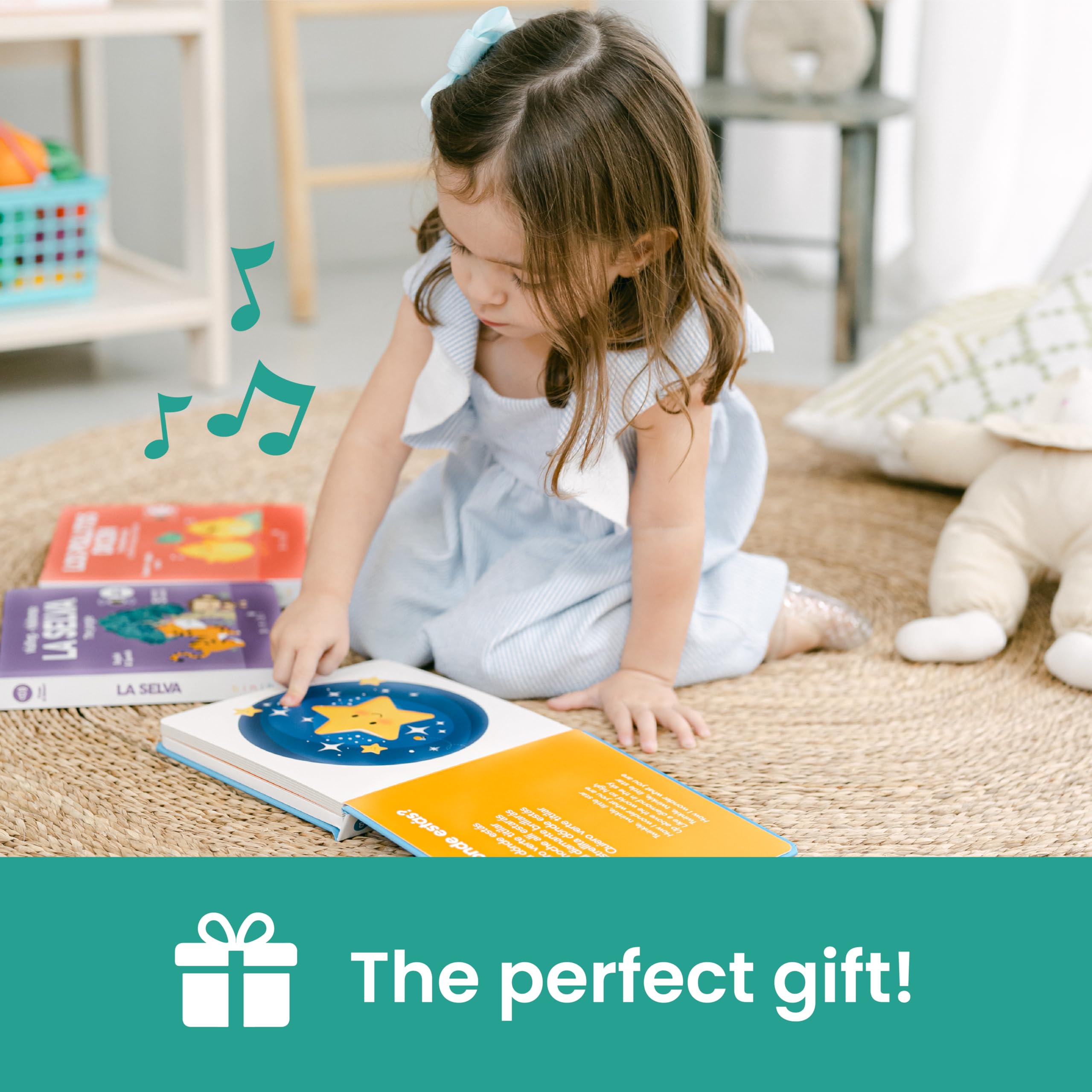 Binibi Hush Little Baby page combines soothing audio with Spanish immersion