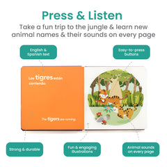 Binibi La Selva page monkey sound enhances language learning with engaging visuals