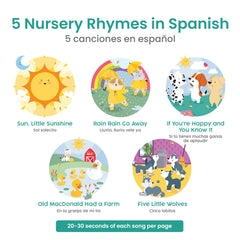 Binibi Lluvia Lluvia Vete Ya page illustration with energetic rhythm
