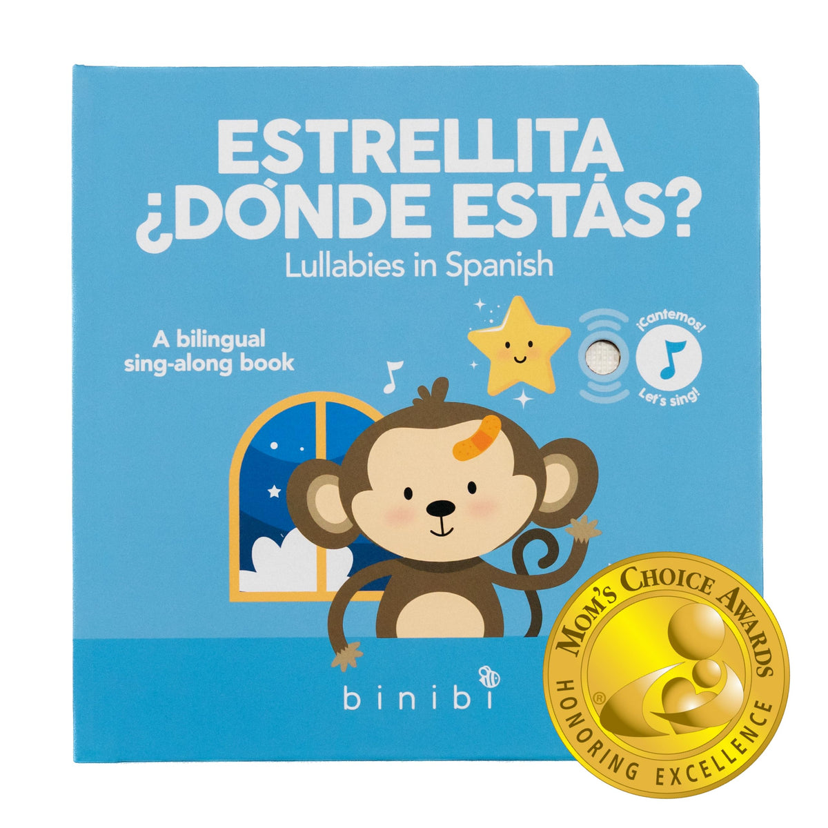 Binibi Spanish musical book cover designed for toddlers' hands and ears