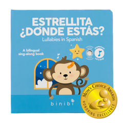 Binibi Spanish musical book cover designed for toddlers' hands and ears