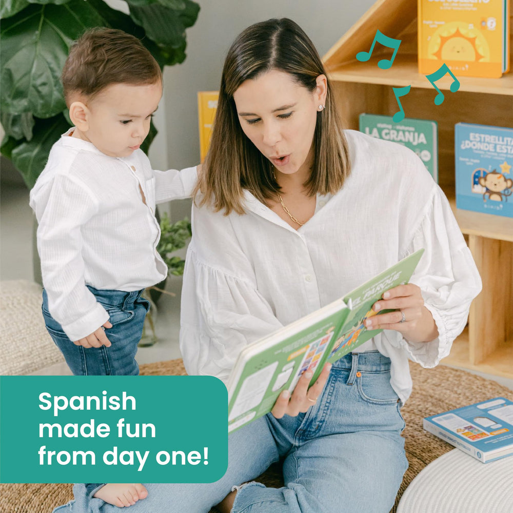 Binibi Spanish Musical Book durable hard cover and thick pages for little hands.