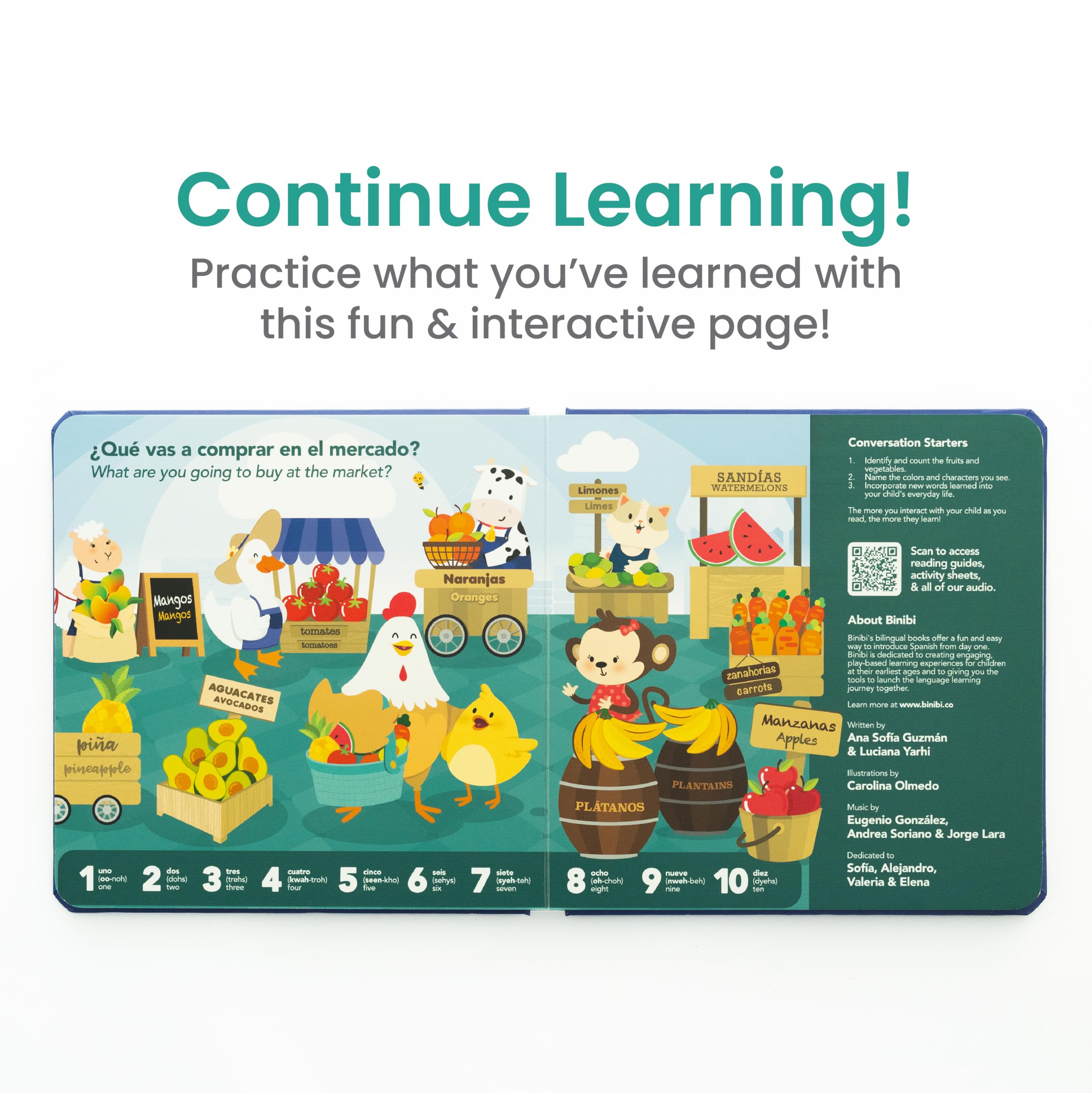 Gift-ready Binibi Spanish musical book packaging for bilingual families