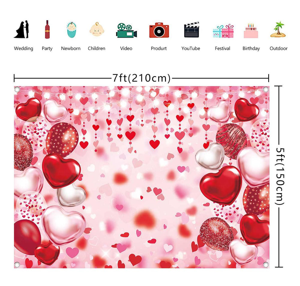 BINQOO Valentines party backdrop ideal for photo ops and events.