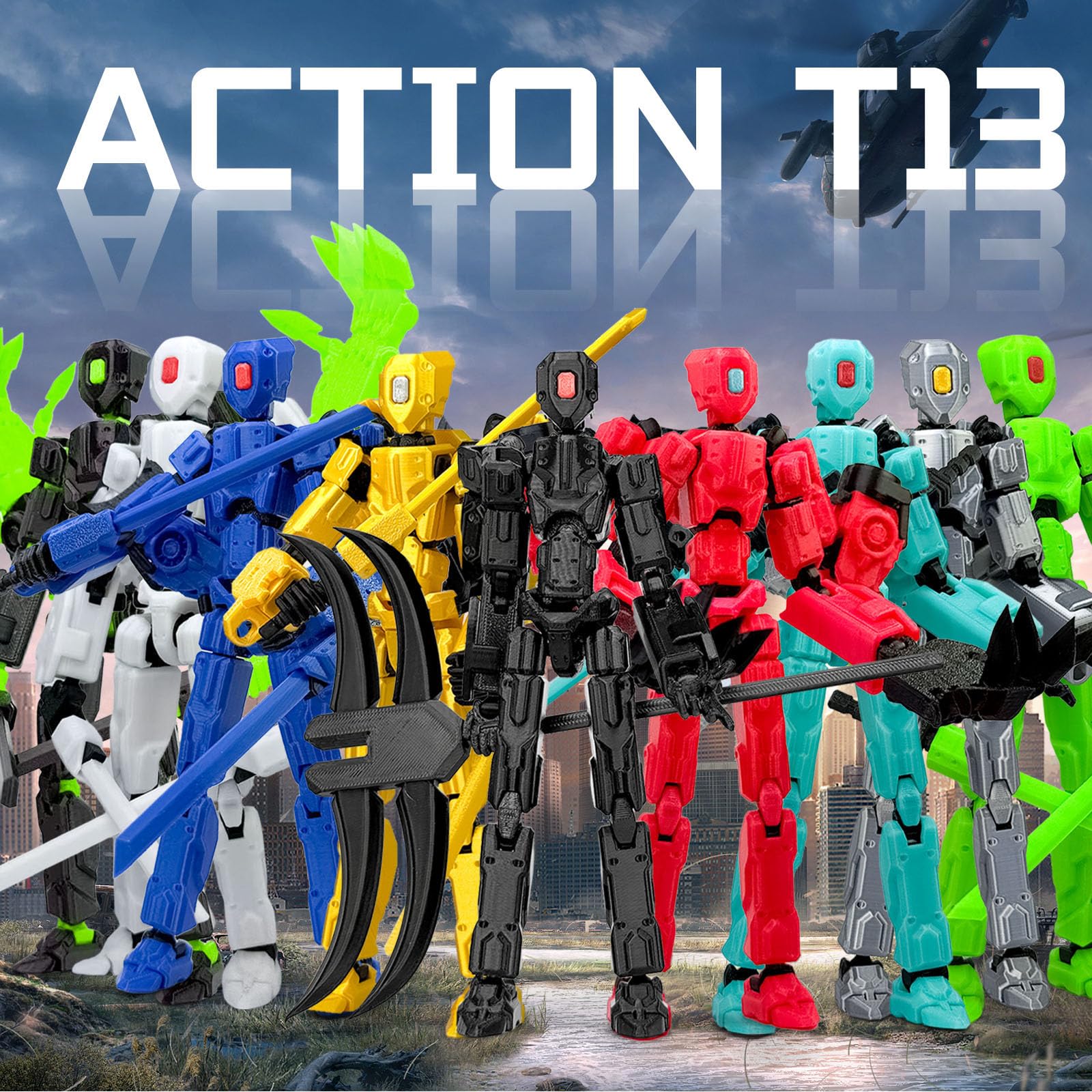 Binvin black-red colorway action figure, striking presence for gaming setups.