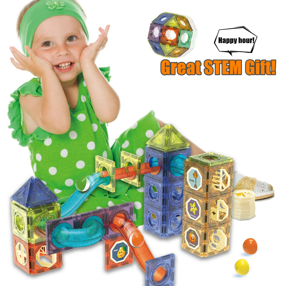 BINZKBB magnetic tiles are easy to assemble and store after play sessions.