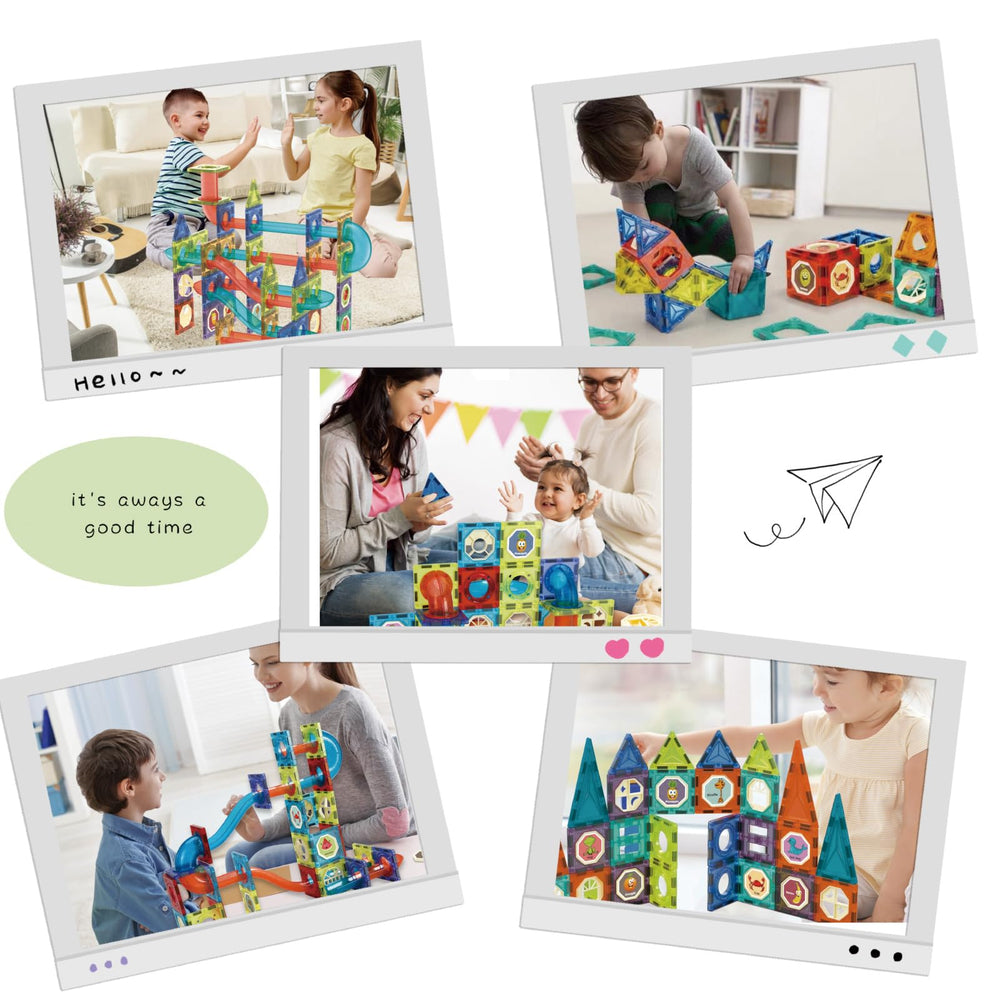 BINZKBB magnetic tiles safe ABS plastic with rounded edges for little hands.