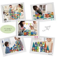 BINZKBB magnetic tiles safe ABS plastic with rounded edges for little hands.