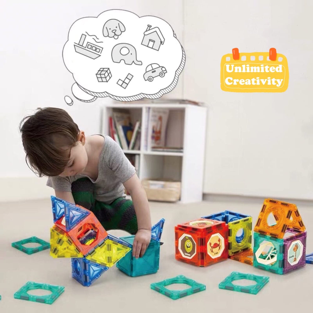 BINZKBB number and alphabet stickers support early literacy during building play