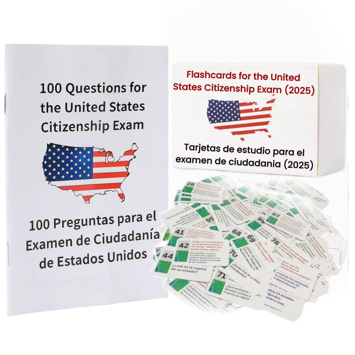 Biodison & Lee US Citizenship flashcards cover, compact kit for on-the-go exam prep