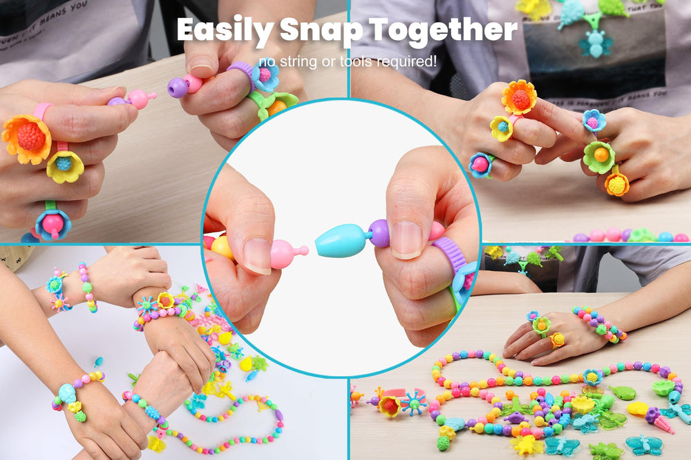 BIRANCO pop beads pack offers vibrant colors for creative patterns.