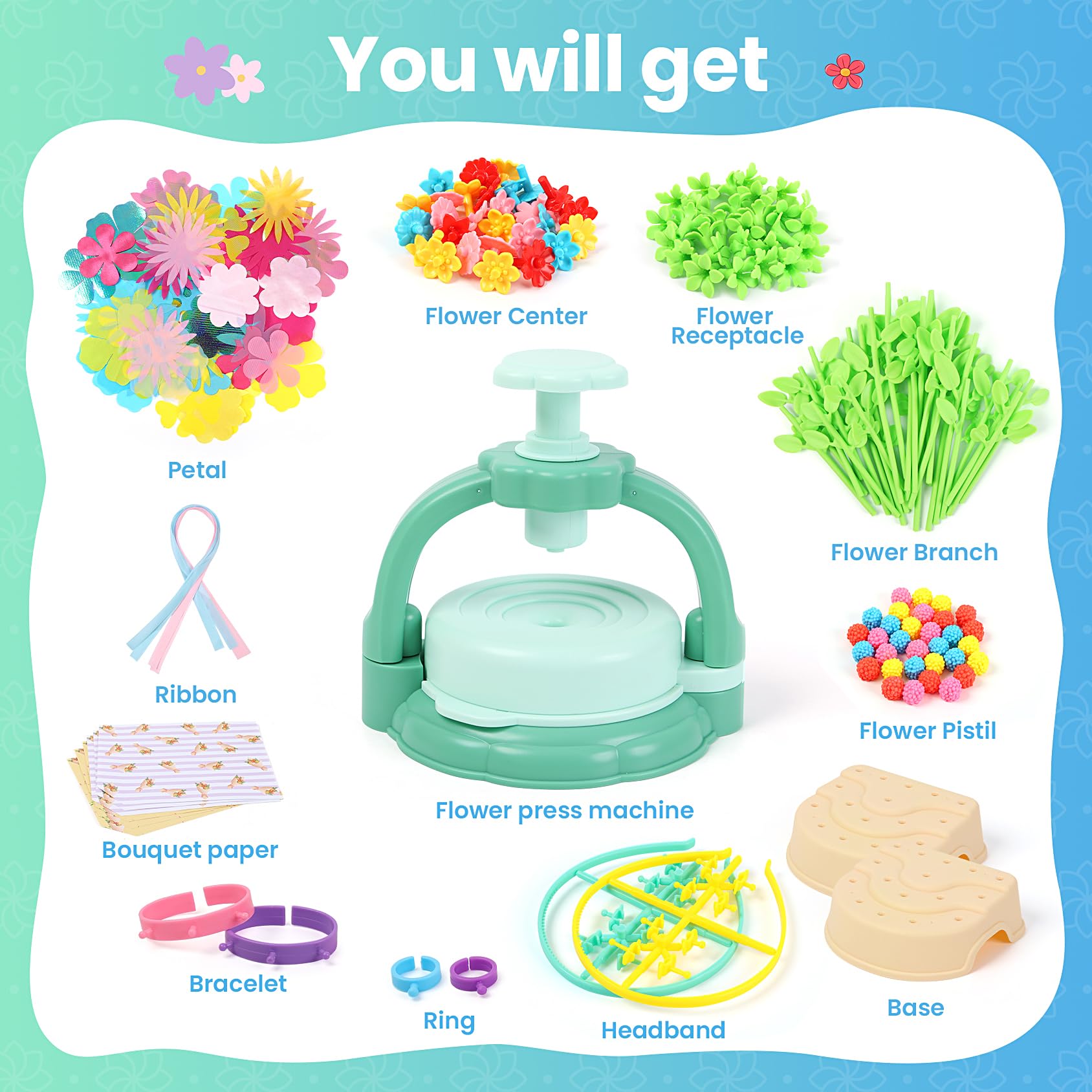 BIRANCO kit support varied flower arrangements for kids.