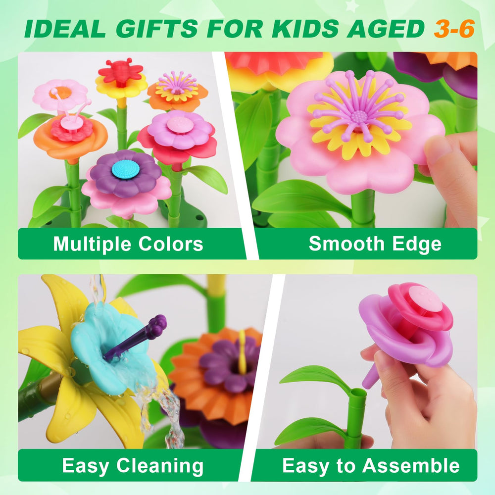 BIRANCO flower pieces sturdy plastic ideal for safe hands-on stacking.