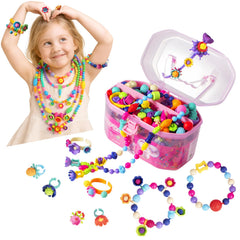 Biranco Pop Beads storage box with colorful pieces for easy crafting.