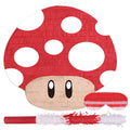 Birchio Mushroom Pinata assembly shows sturdy cardboard and bright crepe paper for festive décor.