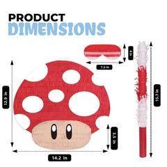 Birchio Mushroom Pinata filling port highlights easy pre-made hole for quick stuffing up to 3 lbs.
