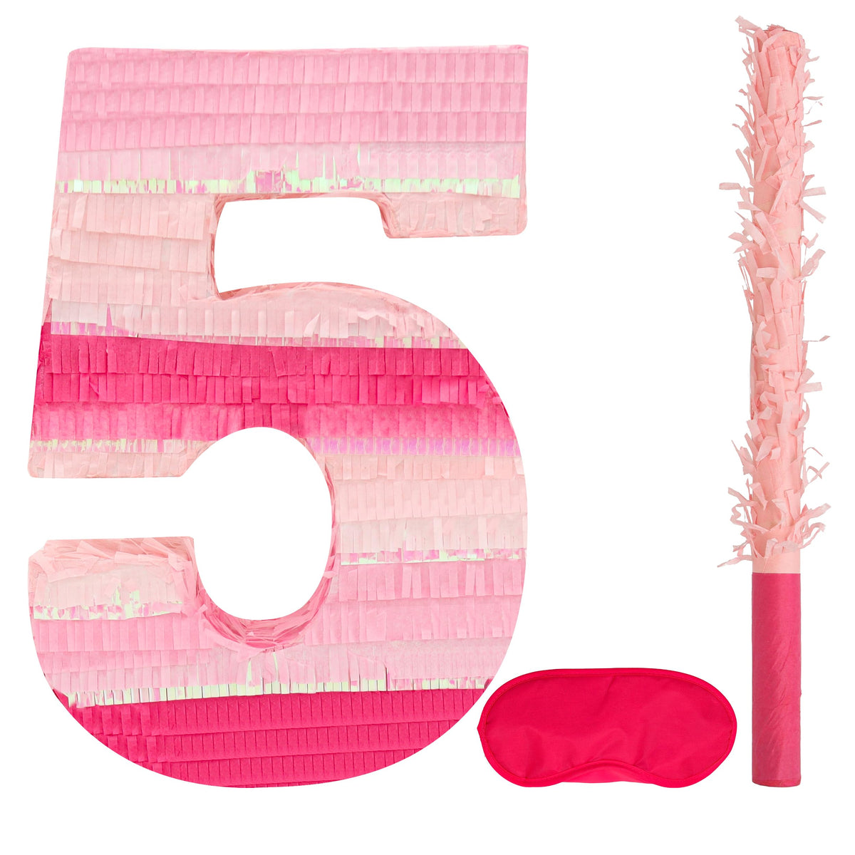Birchio Pinks Number 5 Pinata, 16x11 inch, sturdy cardboard for durable party decor
