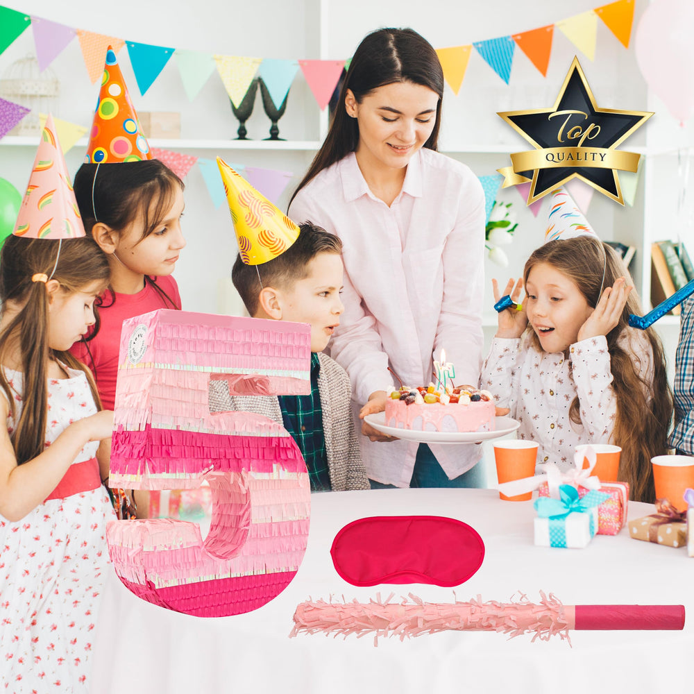 Birchio Pinks Number 5 Pinata creates a colorful decoration idea