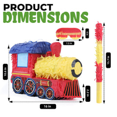 Birchio train pinata bundle with blindfold and bat adds interactive fun.