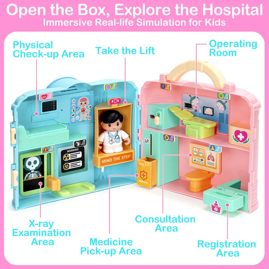Birebebys doctor kit stethoscope aids imaginative checkups and fine motor practice