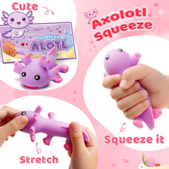 Soft, fidget-friendly axolotl mochi for classroom fun.