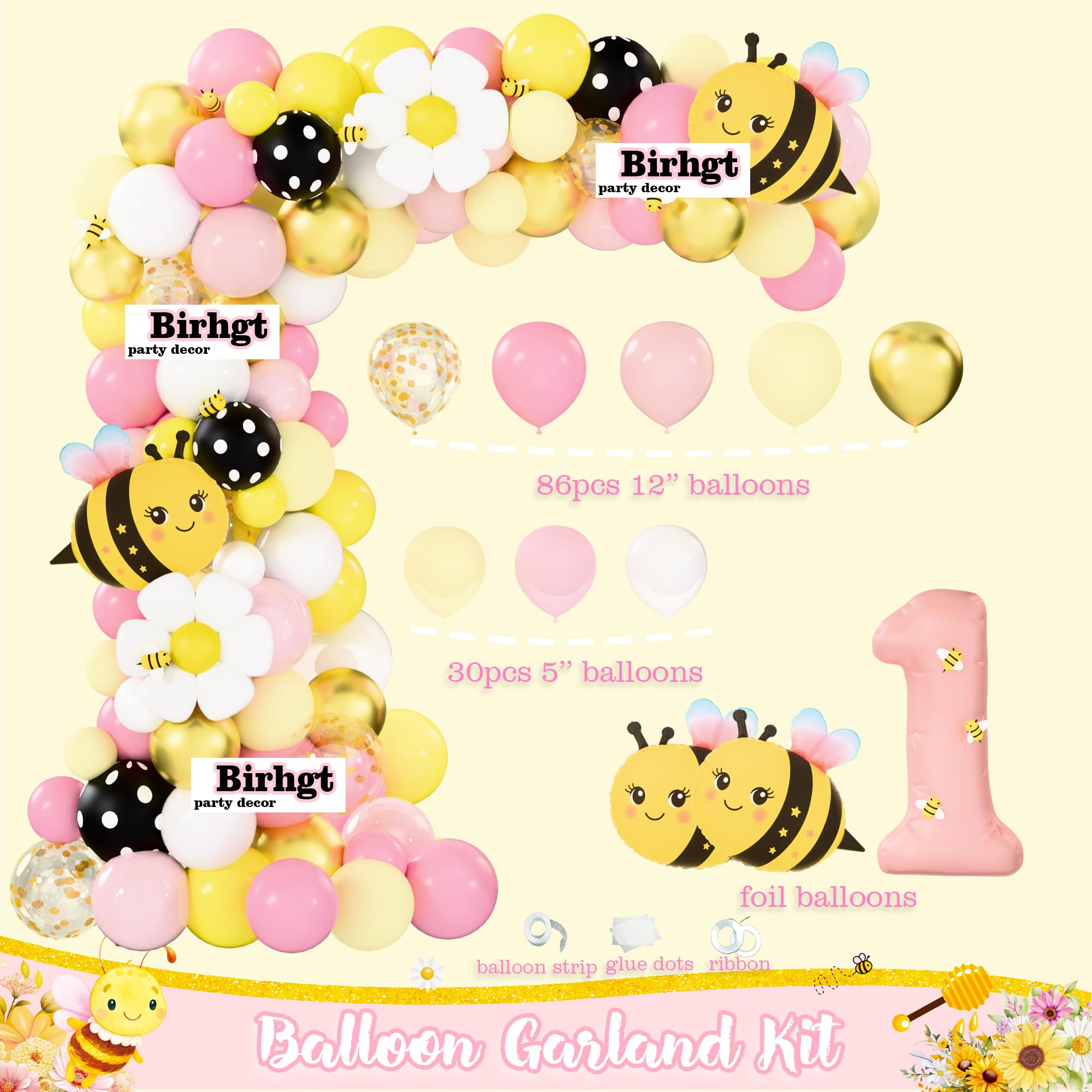 Birhgt pastel balloon garland brightens the party space and frames memories
