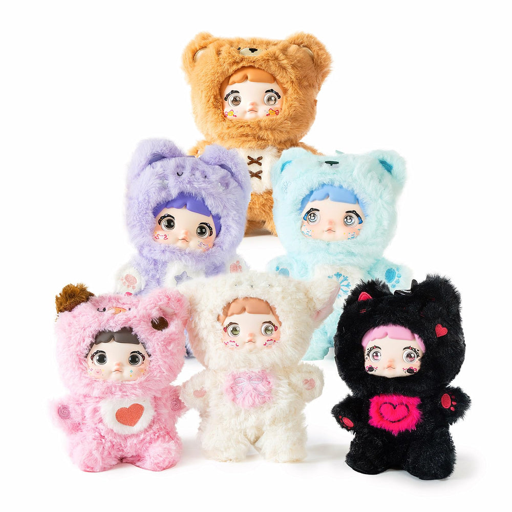 BIRZWOT Nommi plush blind box reveals a cute collectible charm for bags.