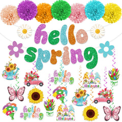 Biswiter Hello Spring banner brightens celebratory spaces.